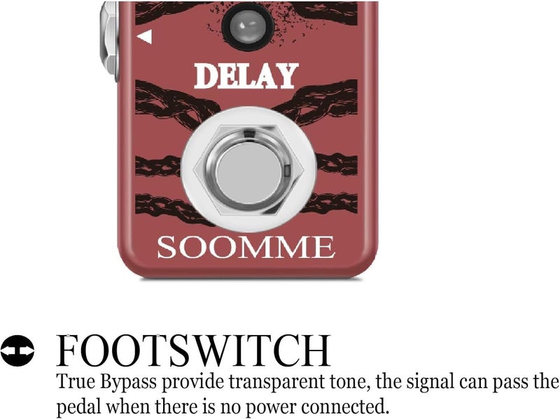 Guitar Delay Pedal Analog Delay Guitar Effect Pedal Switching, Fully Vintage Delay True Bypass Analog Circuit Universal for Guitar True Bypass